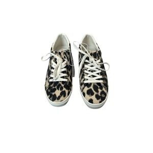 Old Navy Leopard Print Lace Up Canvas‎ Court Sneakers Women Size 7